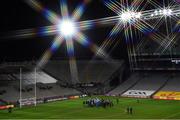 19 December 2020; (EDITOR'S NOTE: This image was created using a starburst filter) The Dublin team celebrate in front of an empty Hill 16 as the Sam Maguire Cup is taken away by a GAA official after the GAA Football All-Ireland Senior Championship Final match between Dublin and Mayo at Croke Park in Dublin. Normally a full stadium crowd of 82,300 approx would be in attendance for the All-Ireland Finals but it is being played behind closed doors due to restrictions imposed by the Irish Government to contain the spread of the Coronavirus. Photo by Brendan Moran/Sportsfile