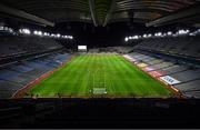 19 December 2020; A general view of the action in an empty stadium during the GAA Football All-Ireland Senior Championship Final match between Dublin and Mayo at Croke Park in Dublin. Normally a full stadium crowd of 82,300 approx would be in attendance for the All-Ireland Finals but it is being played behind closed doors due to restrictions imposed by the Irish Government to contain the spread of the Coronavirus. Photo by Brendan Moran/Sportsfile