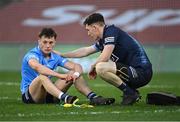 19 December 2020; Dublin players Conor Tyrrell, left, Josh O'Neill after defeat in the EirGrid GAA Football All-Ireland Under 20 Championship Final match between Dublin and Galway at Croke Park in Dublin. Photo by Piaras Ó Mídheach/Sportsfile