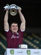 19 December; Galway captain Jack Glynn lifts the cup after the EirGrid GAA Football All-Ireland Under 20 Championship Final match between Dublin and Galway at Croke Park in Dublin. Photo by Piaras Ó Mídheach/Sportsfile