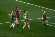 20 December 2020; Lucy McCartan of Westmeath celebrates after scoring her side's first goal during the TG4 All-Ireland Intermediate Ladies Football Championship Final match between Meath and Westmeath at Croke Park in Dublin. Photo by Sam Barnes/Sportsfile