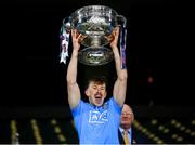 19 December 2020; Seán Bugler of Dublin lifts the Sam Maguire Cup following the GAA Football All-Ireland Senior Championship Final match between Dublin and Mayo at Croke Park in Dublin. Photo by Stephen McCarthy/Sportsfile