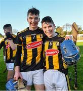 20 December 2020; Cathal Beirne, left, and Eoin O’Brien of Kilkenny following their side's victory in the Electric Ireland Leinster GAA Hurling Minor Championship Semi-Final match between Wexford and Kilkenny at Chadwicks Wexford Park in Wexford. Photo by Seb Daly/Sportsfile