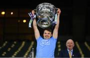 19 December 2020; Eric Lowndes of Dublin lifts the Sam Maguire Cup following the GAA Football All-Ireland Senior Championship Final match between Dublin and Mayo at Croke Park in Dublin. Photo by Stephen McCarthy/Sportsfile