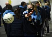 20 December 2020; Nicole Owens of Dublin warms-up under the Hogan Stand ahead of the TG4 All-Ireland Senior Ladies Football Championship Final match between Cork and Dublin at Croke Park in Dublin. Photo by Piaras Ó Mídheach/Sportsfile