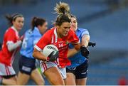 20 December 2020; Doireann O'Sullivan of Cork in action against Niamh Collins of Dublin during the TG4 All-Ireland Senior Ladies Football Championship Final match between Cork and Dublin at Croke Park in Dublin. Photo by Brendan Moran/Sportsfile