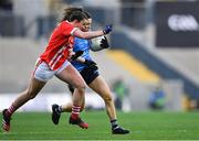 20 December 2020; Lyndsey Davey of Dublin in action against Shauna Kelly of Cork during the TG4 All-Ireland Senior Ladies Football Championship Final match between Cork and Dublin at Croke Park in Dublin. Photo by Piaras Ó Mídheach/Sportsfile