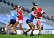 20 December 2020; Ciara O'Sullivan of Cork in action against Niamh Collins of Dublin during the TG4 All-Irela3nd Senior Ladies Football Championship Final match between Cork and Dublin at Croke Park in Dublin. Photo by Eóin Noonan/Sportsfile
