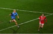 20 December 2020; Carla Rowe of Dublin celebrates after scoring her side's first goal from the penalty spot during the TG4 All-Ireland Senior Ladies Football Championship Final match between Cork and Dublin at Croke Park in Dublin. Photo by Sam Barnes/Sportsfile