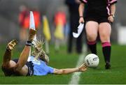20 December 2020; Nicole Owens of Dublin keeps the ball from going out over the sideline to continue a Dublin attack during the TG4 All-Ireland Senior Ladies Football Championship Final match between Cork and Dublin at Croke Park in Dublin. Photo by Piaras Ó Mídheach/Sportsfile