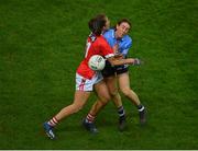 20 December 2020; Siobhán McGrath of Dublin in action against Ciara O'Sullivan of Cork during the TG4 All-Ireland Senior Ladies Football Championship Final match between Cork and Dublin at Croke Park in Dublin. Photo by Sam Barnes/Sportsfile