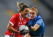 20 December 2020; Doireann O'Sullivan of Cork is tackled by Lauren Magee of Dublin during the TG4 All-Ireland Senior Ladies Football Championship Final match between Cork and Dublin at Croke Park in Dublin. Photo by Piaras Ó Mídheach/Sportsfile