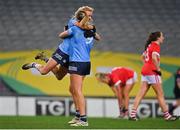 20 December 2020; Carla Rowe, right, and Jennifer Dunne of Dublin celebrate at the final whistle of the TG4 All-Ireland Senior Ladies Football Championship Final match between Cork and Dublin at Croke Park in Dublin. Photo by Brendan Moran/Sportsfile
