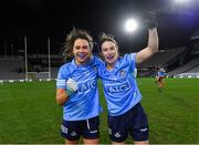 20 December 2020; Dublin players Noelle Healy and Sinéad Aherne celebrate after the TG4 All-Ireland Senior Ladies Football Championship Final match between Cork and Dublin at Croke Park in Dublin. Photo by Piaras Ó Mídheach/Sportsfile