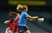 20 December 2020; Sarah McCaffrey of Dublin in action against Shauna Kelly of Cork during the TG4 All-Ireland Senior Ladies Football Championship Final match between Cork and Dublin at Croke Park in Dublin. Photo by Eóin Noonan/Sportsfile