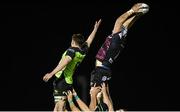 20 December 2020; Dave Attwood of Bristol Bears wins possession in the lineout against Sean Masterson of Connacht during the Heineken Champions Cup Pool B Round 2 match between Connacht and Bristol Bears at the Sportsground in Galway. Photo by Ramsey Cardy/Sportsfile