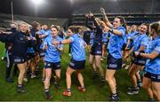 20 December 2020; Dublin players, including Sinéad Aherne, Noelle Healy and Lyndsey Davey celebrate after the TG4 All-Ireland Senior Ladies Football Championship Final match between Cork and Dublin at Croke Park in Dublin. Photo by Brendan Moran/Sportsfile