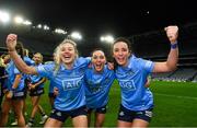20 December 2020; Dublin players from left, Nicole Owens, Sinéad Goldrick and Niamh McEvoy following the TG4 All-Ireland Senior Ladies Football Championship Final match between Cork and Dublin at Croke Park in Dublin. Photo by Eóin Noonan/Sportsfile