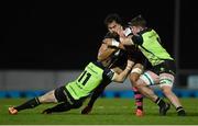 20 December 2020; Steven Luatau of Bristol Bears is tackled by Matt Healy, left, and Sean Masterson of Connacht during the Heineken Champions Cup Pool B Round 2 match between Connacht and Bristol Bears at the Sportsground in Galway. Photo by Ramsey Cardy/Sportsfile