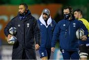 20 December 2020; Bristol Bears Director of Rugby Pat Lam, left, Bristol Bears forwards coach John Muldoon, centre, and Bristol Bears assistant coach Conor McPhillips ahead of the Heineken Champions Cup Pool B Round 2 match between Connacht and Bristol Bears at the Sportsground in Galway. Photo by Ramsey Cardy/Sportsfile