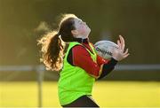 20 December 2020; Amy O'Brien in action during Gorey RFC Minis Training at Gorey RFC in Gorey, Wexford. Photo by Seb Daly/Sportsfile