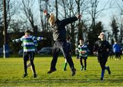 20 December 2020; Coach Colm Donovan leads the warm-up during Gorey RFC Minis Training at Gorey RFC in Gorey, Wexford. Photo by Seb Daly/Sportsfile