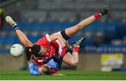 20 December 2020; Hannah Looney of Cork is tackled by Jennifer Dunne of Dublin during the TG4 All-Ireland Senior Ladies Football Championship Final match between Cork and Dublin at Croke Park in Dublin. Photo by Brendan Moran/Sportsfile