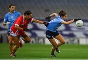 20 December 2020; Kate Sullivan of Dublin is tackled by Eimear Meaney of Cork during the TG4 All-Ireland Senior Ladies Football Championship Final match between Cork and Dublin at Croke Park in Dublin. Photo by Brendan Moran/Sportsfile