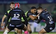 20 December 2020; Bundee Aki of Connacht is tackled by Callum Sheedy of Bristol Bears during the Heineken Champions Cup Pool B Round 2 match between Connacht and Bristol Bears at the Sportsground in Galway. Photo by Ramsey Cardy/Sportsfile