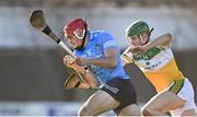 12 December 2020; Enda O'Donnell of Dublin in action against Brian Duignan of Offaly during the Bord Gais Energy Leinster Under 20 Hurling Championship Quarter-Final match between Offaly and Dublin at St Brendan's Park in Birr, Offaly. Photo by Sam Barnes/Sportsfile