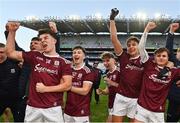 19 December 2020; Galway players celebrate following their sides victory in the EirGrid GAA Football All-Ireland Under 20 Championship Final match between Dublin and Galway at Croke Park in Dublin. Photo by Sam Barnes/Sportsfile