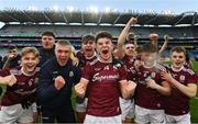 19 December 2020; Galway players, including Tomo Culhane, centre, celebrate following their sides victory in the EirGrid GAA Football All-Ireland Under 20 Championship Final match between Dublin and Galway at Croke Park in Dublin. Photo by Sam Barnes/Sportsfile
