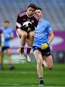 19 December 2020; Daniel Cox of Galway in action against Adam Waddick of Dublin during the EirGrid GAA Football All-Ireland Under 20 Championship Final match between Dublin and Galway at Croke Park in Dublin. Photo by Sam Barnes/Sportsfile