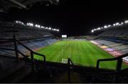19 December 2020; A general view of the action in an empty stadium during the GAA Football All-Ireland Senior Championship Final match between Dublin and Mayo at Croke Park in Dublin. Normally a full stadium crowd of 82,300 approx would be in attendance for the All-Ireland Finals but it is being played behind closed doors due to restrictions imposed by the Irish Government to contain the spread of the Coronavirus. Photo by Brendan Moran/Sportsfile