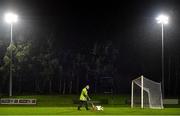 21 December 2020; A Groundsman lines the pitch prior to the SSE Airtricity U17 National League Final match between Shamrock Rovers and Bohemians at the UCD Bowl in Dublin. Photo by Sam Barnes/Sportsfile