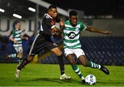 21 December 2020; Eric Abudiore of Shamrock Rovers in action against Chris Lotefa of Bohemians during the SSE Airtricity U17 National League Final match between Shamrock Rovers and Bohemians at the UCD Bowl in Dublin. Photo by Sam Barnes/Sportsfile