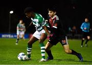 21 December 2020; Eureal Abidoye of Shamrock Rovers in action against Len O'Sullivan of Bohemians during the SSE Airtricity U17 National League Final match between Shamrock Rovers and Bohemians at the UCD Bowl in Dublin. Photo by Sam Barnes/Sportsfile