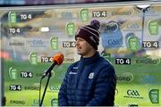 19 December 2020; Galway manager Donal Ó Fatharta is interviewed prior to the EirGrid GAA Football All-Ireland Under 20 Championship Final match between Dublin and Galway at Croke Park in Dublin. Photo by Brendan Moran/Sportsfile
