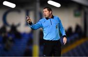 21 December 2020; Referee David Gallagher during the SSE Airtricity U17 National League Final match between Shamrock Rovers and Bohemians at the UCD Bowl in Dublin. Photo by Sam Barnes/Sportsfile