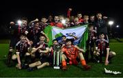 21 December 2020; Bohemians players celebrate with the cup following the SSE Airtricity U17 National League Final match between Shamrock Rovers and Bohemians at the UCD Bowl in Dublin. Photo by Sam Barnes/Sportsfile