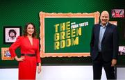 22 December 2020; Ivan Yates is back on our TV screens tomorrow night with a Christmas special of his brand new entertainment show ‘The Green Room’ that airs at 10pm on Virgin Media One. The brand new show will highlight all the news, issues and fun from the world of sport. Each week, Ivan will be joined by Paddy Power, impressionist and TV broadcaster Conor Moore, Virgin Media Sport broadcaster Niamh Kinsella and special guests, with comedy and competitions. Pictured are Niamh Kinsella and Ivan Yates. Photo by Stephen McCarthy/Sportsfile