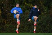 22 December 2020; Jordan Larmour, left, and Vakh Abdaladze during Leinster Rugby squad training at UCD in Dublin. Photo by Ramsey Cardy/Sportsfile