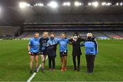 20 December 2020; Dublin players Deirdre Murphy, Ciara Trant, and Noëlle Healy with Elaine Kelly, Sorcha Furlong and Mary O'Connor, all from the St Brigid's club celebrate after the TG4 All-Ireland Senior Ladies Football Championship Final match between Cork and Dublin at Croke Park in Dublin. Photo by Piaras Ó Mídheach/Sportsfile