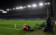 19 December 2020; A television camera and photographers record the action in an empty stadium during the GAA Football All-Ireland Senior Championship Final match between Dublin and Mayo at Croke Park in Dublin. Normally a full stadium crowdof 82,300 approx would be in attendance for the All-Ireland Finals but it is being played behind closed doors due to restrictions imposed by the Irish Government to contain the spread of the Coronavirus. Photo by Brendan Moran/Sportsfile