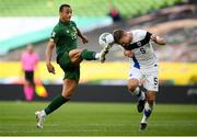 6 September 2020; Adam Idah of Republic of Ireland in action against Leo Väisänen of Finland during the UEFA Nations League B match between Republic of Ireland and Finland at the Aviva Stadium in Dublin. Photo by Stephen McCarthy/Sportsfile