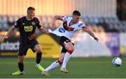 31 July 2020; Patrick McEleney of Dundalk has his jersey pulled by Jamie Lennon of St Patrick's Athletic during the SSE Airtricity League Premier Division match between Dundalk and St Patrick's Athletic at Oriel Park in Dundalk, Louth. The SSE Airtricity League Premier Division made its return today after 146 days in lockdown but behind closed doors due to the ongoing Coronavirus restrictions. Photo by Piaras Ó Mídheach/Sportsfile