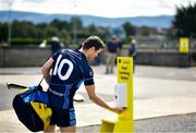 18 July 2020; Shane O'Brien of St Judes sanitizes as he arrives prior to the Dublin County Senior Hurling Championship Group 3 Round 1 match between Faughs and St Jude's at O'Toole Park in Dublin. Competitive GAA matches have been approved to return following the guidelines of Phase 3 of the Irish Government’s Roadmap for Reopening of Society and Business and protocols set down by the GAA governing authorities. With games having been suspended since March, competitive games can take place with updated protocols including a limit of 200 individuals at any one outdoor event, including players, officials and a limited number of spectators, with social distancing, hand sanitisation and face masks being worn by those in attendance among other measures in an effort to contain the spread of the Coronavirus (COVID-19) pandemic. Photo by David Fitzgerald/Sportsfile