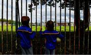 5 June 2020; Ferdia Lyons, age 10, and his brother Donagh, age 8, from Glasnevin, are pictured outside of their club Na Fianna, in Glasnevin, as clubs prepare for the relaxation of restrictions under Phase 2 of the Irish Government’s Roadmap for Reopening of Society and Business which call for strict protocols of social distancing and hand sanitisation among others measures allowing sections of society to return in a phased manner in an effort to contain the spread of the Coronavirus (COVID-19). GAA facilities are to open on Monday June 8 for the first time since March 25 but for recreational walking only and team training or matches are not permitted at this time. Photo by Seb Daly/Sportsfile