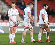19 December 2020; Billy Burns of Ulster, left, during the Heineken Champions Cup Pool B Round 2 match between Gloucester and Ulster at Kingsholm Stadium in Gloucester, England. Photo by Harry Murphy/Sportsfile