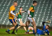 22 December 2020; Keith Evans of Kerry after scoring his side's first goal during the Electric Ireland Munster GAA Football Minor Championship Final match between Kerry and Clare at LIT Gaelic Grounds in Limerick. Photo by Eóin Noonan/Sportsfile